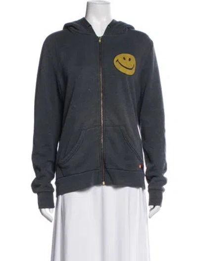 Pre-owned Aviator Nation Graphic Print Jacket In Gray