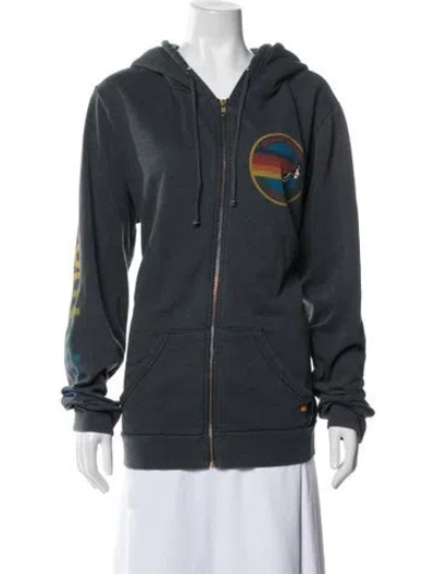 Pre-owned Aviator Nation Graphic Print Jacket In Gray