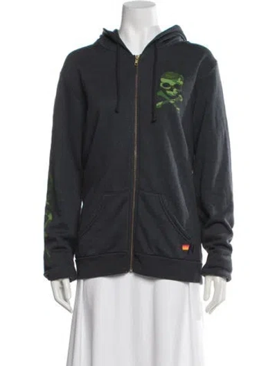 Pre-owned Aviator Nation Graphic Print Jacket In Gray