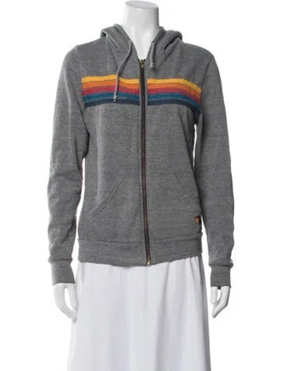 Pre-owned Aviator Nation Graphic Print Jacket In Gray