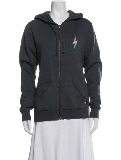 Pre-owned Aviator Nation Graphic Print Jacket In Gray