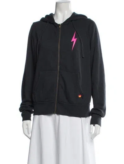 Pre-owned Aviator Nation Graphic Print Jacket In Gray
