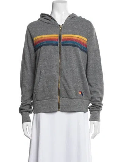 Pre-owned Aviator Nation Graphic Print Jacket In Gray