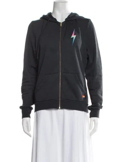 Pre-owned Aviator Nation Graphic Print Jacket In Gray