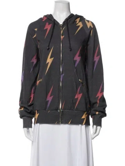 Pre-owned Aviator Nation Graphic Print Jacket In Gray