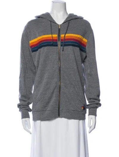 Pre-owned Aviator Nation Graphic Print Jacket In Gray