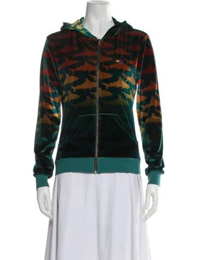 Pre-owned Aviator Nation Graphic Print Jacket In Green