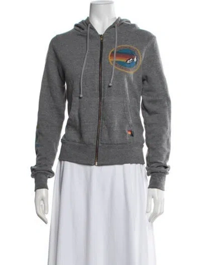 Pre-owned Aviator Nation Graphic Print Jacket In Grey