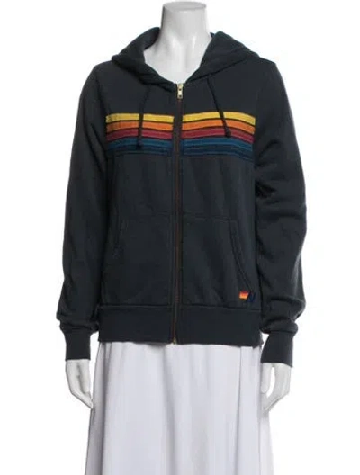Pre-owned Aviator Nation Graphic Print Jacket In Grey