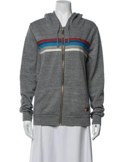 Pre-owned Aviator Nation Graphic Print Jacket In Grey