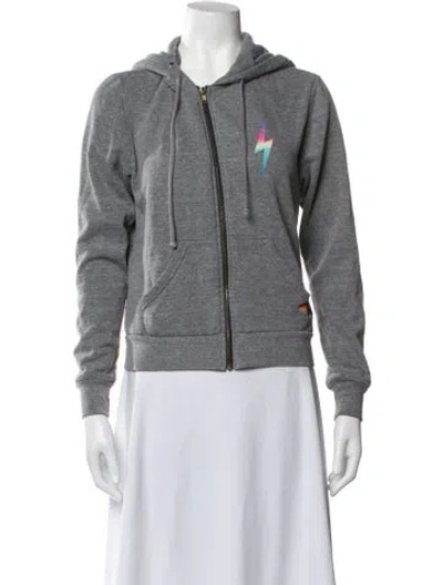 Pre-owned Aviator Nation Graphic Print Jacket In Grey