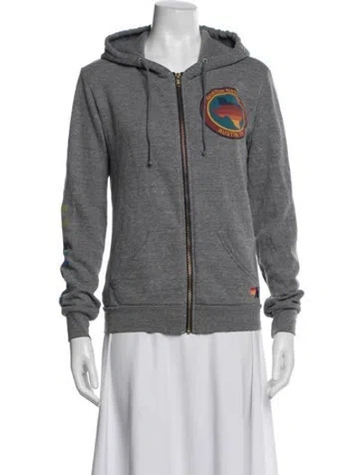 Pre-owned Aviator Nation Graphic Print Jacket In Grey