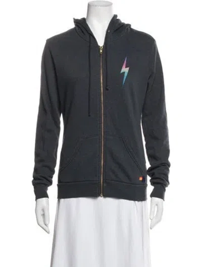 Pre-owned Aviator Nation Graphic Print Jacket In Grey