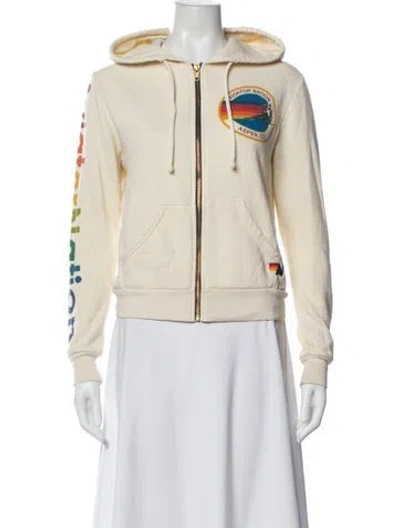 Pre-owned Aviator Nation Graphic Print Jacket In Neutrals