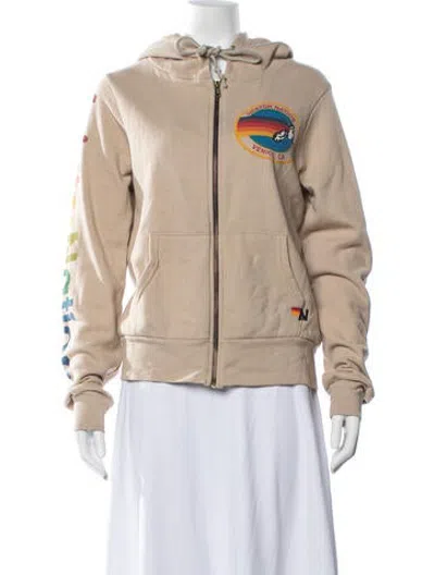 Pre-owned Aviator Nation Graphic Print Jacket In Neutrals
