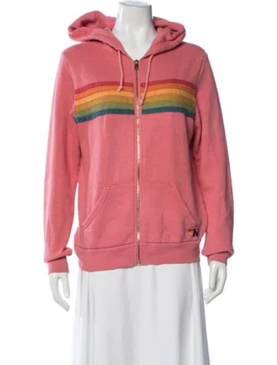Pre-owned Aviator Nation Graphic Print Jacket In Pink