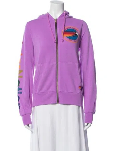 Pre-owned Aviator Nation Graphic Print Jacket In Pink