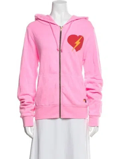 Pre-owned Aviator Nation Graphic Print Jacket In Pink