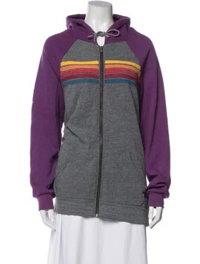 Pre-owned Aviator Nation Graphic Print Jacket In Purple