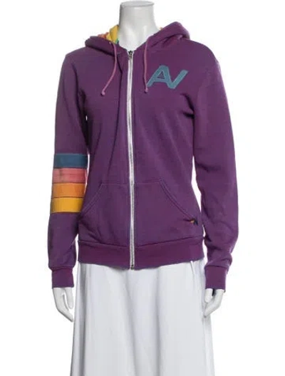 Pre-owned Aviator Nation Graphic Print Jacket In Purple