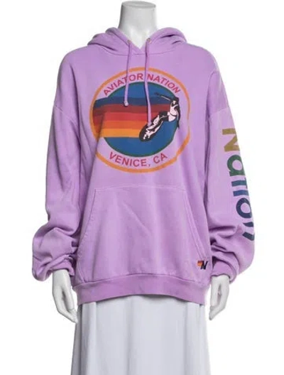 Pre-owned Aviator Nation Graphic Print Jacket In Purple