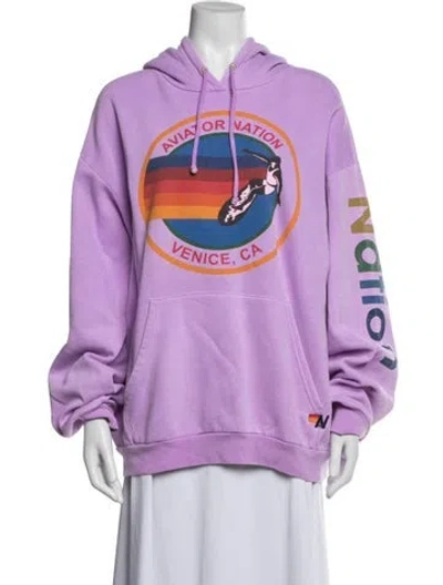 Pre-owned Aviator Nation Graphic Print Jacket In Purple