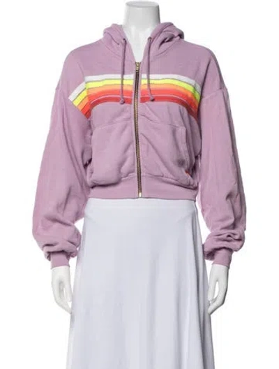 Pre-owned Aviator Nation Graphic Print Jacket In Purple