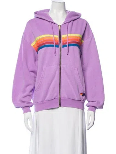 Pre-owned Aviator Nation Graphic Print Jacket In Purple