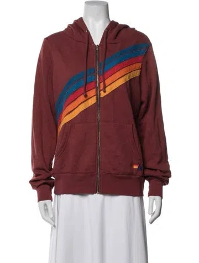 Pre-owned Aviator Nation Graphic Print Jacket In Red