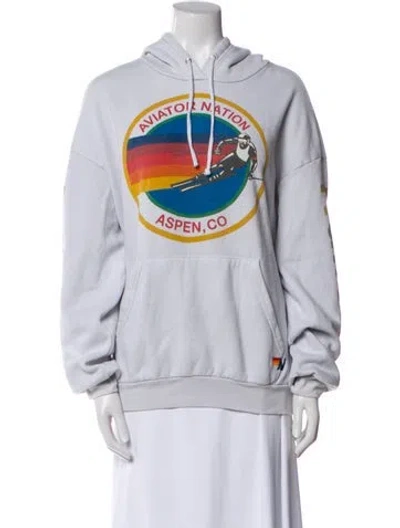 Pre-owned Aviator Nation Graphic Print Jacket In White