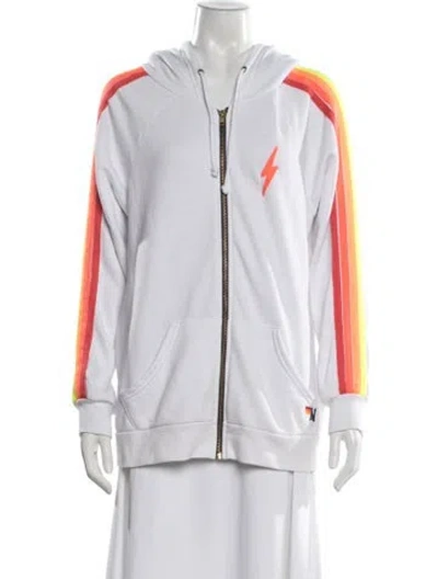 Pre-owned Aviator Nation Graphic Print Jacket In White
