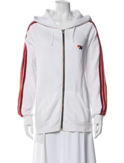 Pre-owned Aviator Nation Graphic Print Jacket In White