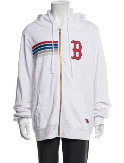 Pre-owned Aviator Nation Graphic Print Jacket In White