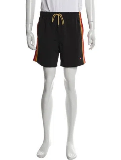 Pre-owned Aviator Nation Graphic Print Jogger Shorts In Black