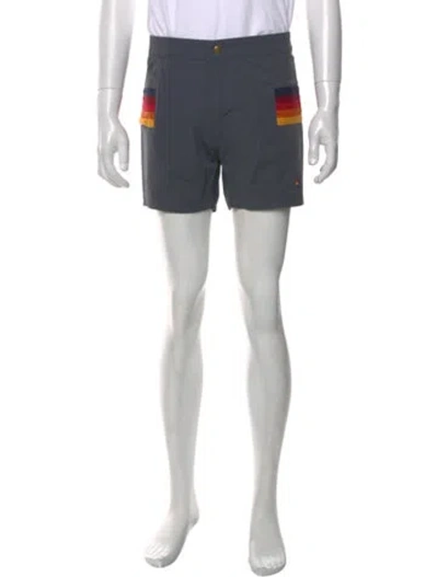 Pre-owned Aviator Nation Graphic Print Jogger Shorts In Blue