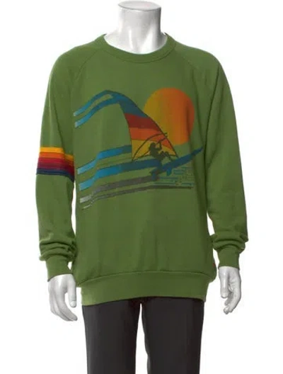 Pre-owned Aviator Nation Graphic Print Long Sleeve Shirt In Green