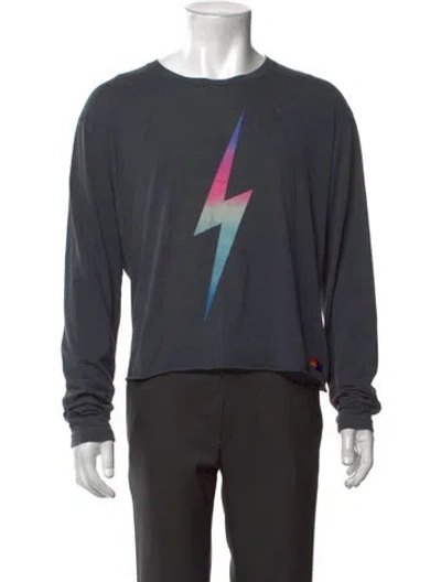 Pre-owned Aviator Nation Graphic Print Long Sleeve Shirt In Grey