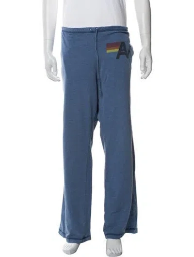 Pre-owned Aviator Nation Graphic Print Lounge Bottoms In Blue