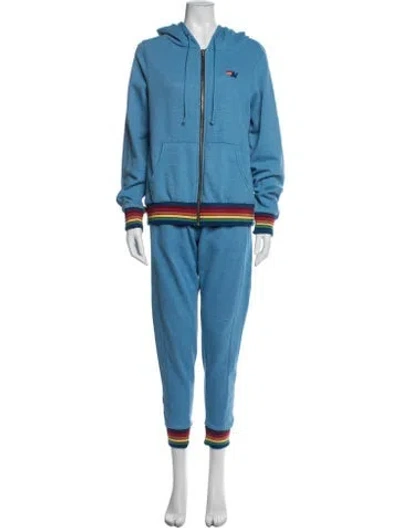 Pre-owned Aviator Nation Graphic Print Lounge Set In Blue