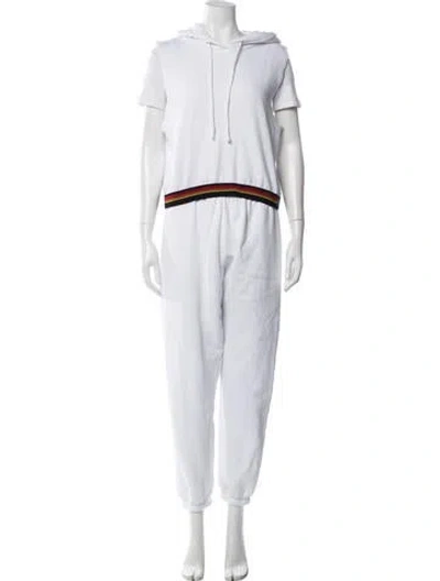 Pre-owned Aviator Nation Graphic Print Lounge Set In White