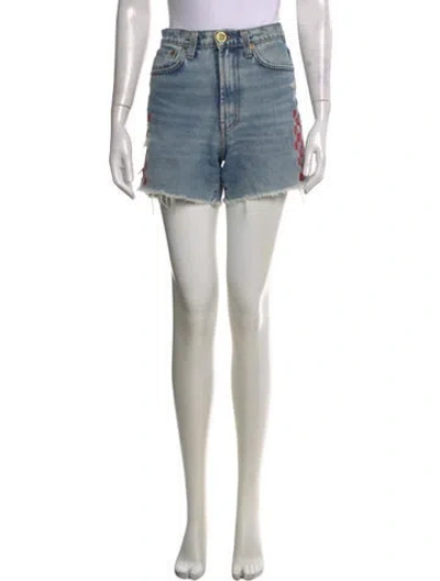 Pre-owned Aviator Nation Graphic Print Mini Shorts In Blue