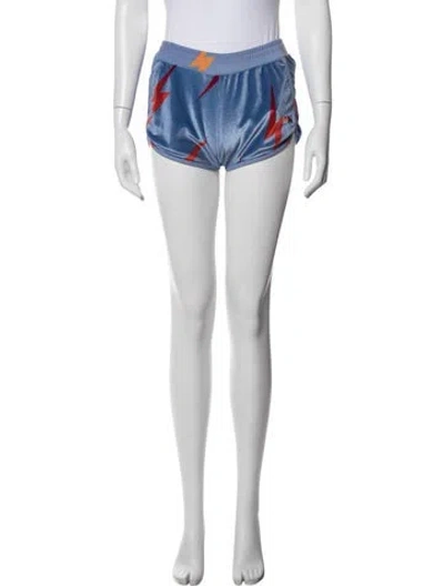 Pre-owned Aviator Nation Graphic Print Mini Shorts In Blue