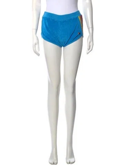 Pre-owned Aviator Nation Graphic Print Mini Shorts In Blue