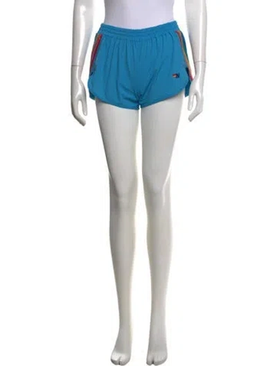 Pre-owned Aviator Nation Graphic Print Mini Shorts In Blue