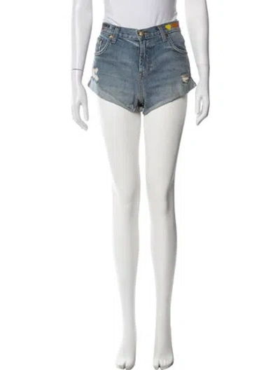 Pre-owned Aviator Nation Graphic Print Mini Shorts In Blue