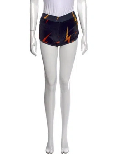 Pre-owned Aviator Nation Graphic Print Mini Shorts In Blue