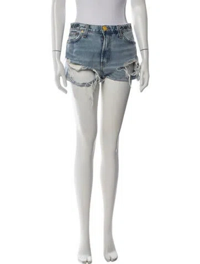 Pre-owned Aviator Nation Graphic Print Mini Shorts In Blue