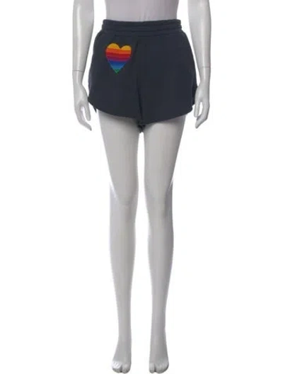 Pre-owned Aviator Nation Graphic Print Mini Shorts In Gray