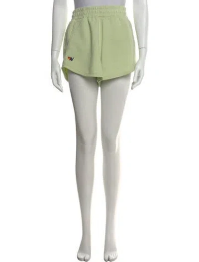 Pre-owned Aviator Nation Graphic Print Mini Shorts In Green