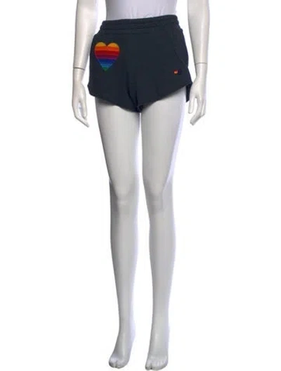 Pre-owned Aviator Nation Graphic Print Mini Shorts In Grey